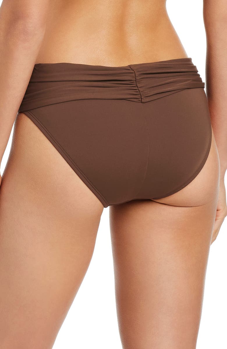 BLEU by Rod Beattie Shirred Hipster Bikini Bottoms, Alternate, color, Rockpool