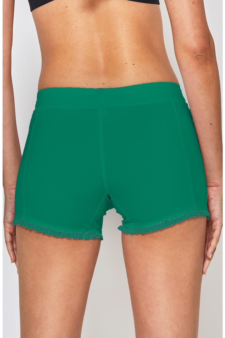 LACE TRIM SHORTS, Alternate, color, GREEN