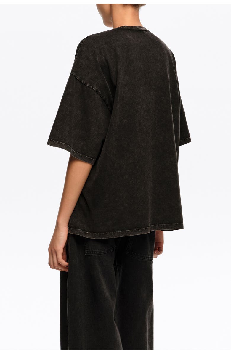 Bimba y Lola Ruched T-Shirt With Custom Label, Alternate, color, Washed Black