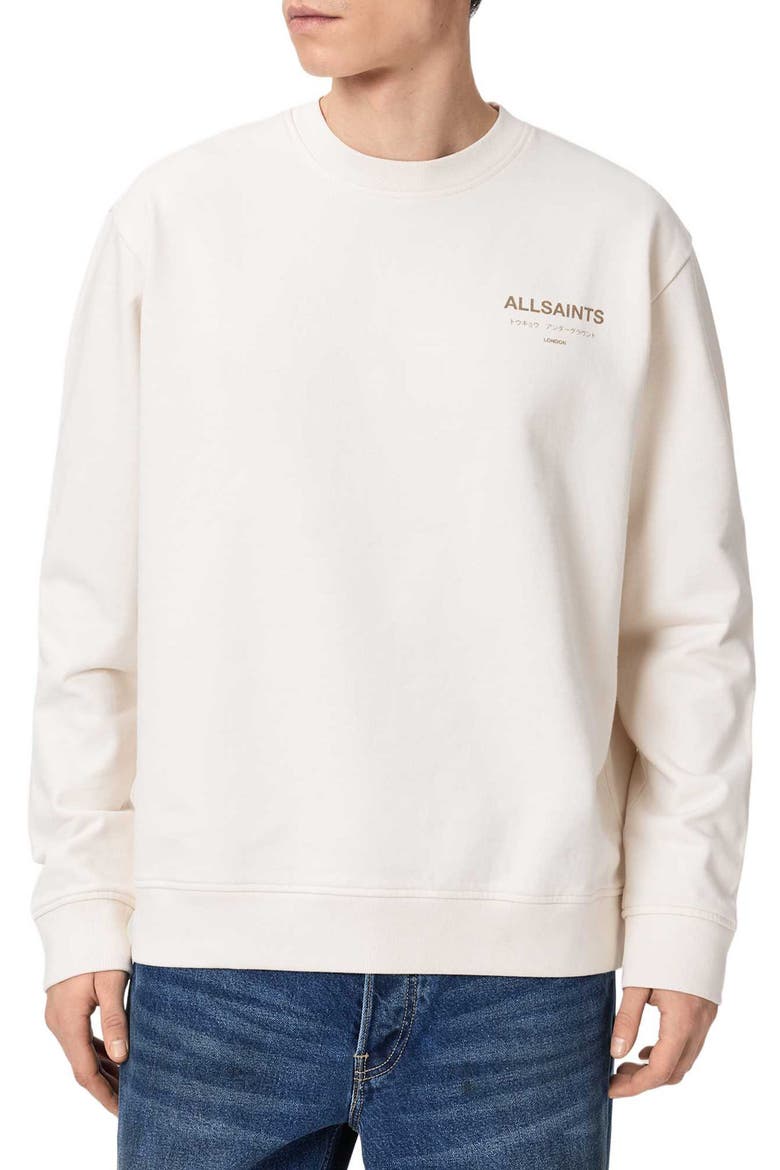 Underground Logo Organic Cotton Graphic Sweatshirt, Main, color, SWAN WHITE