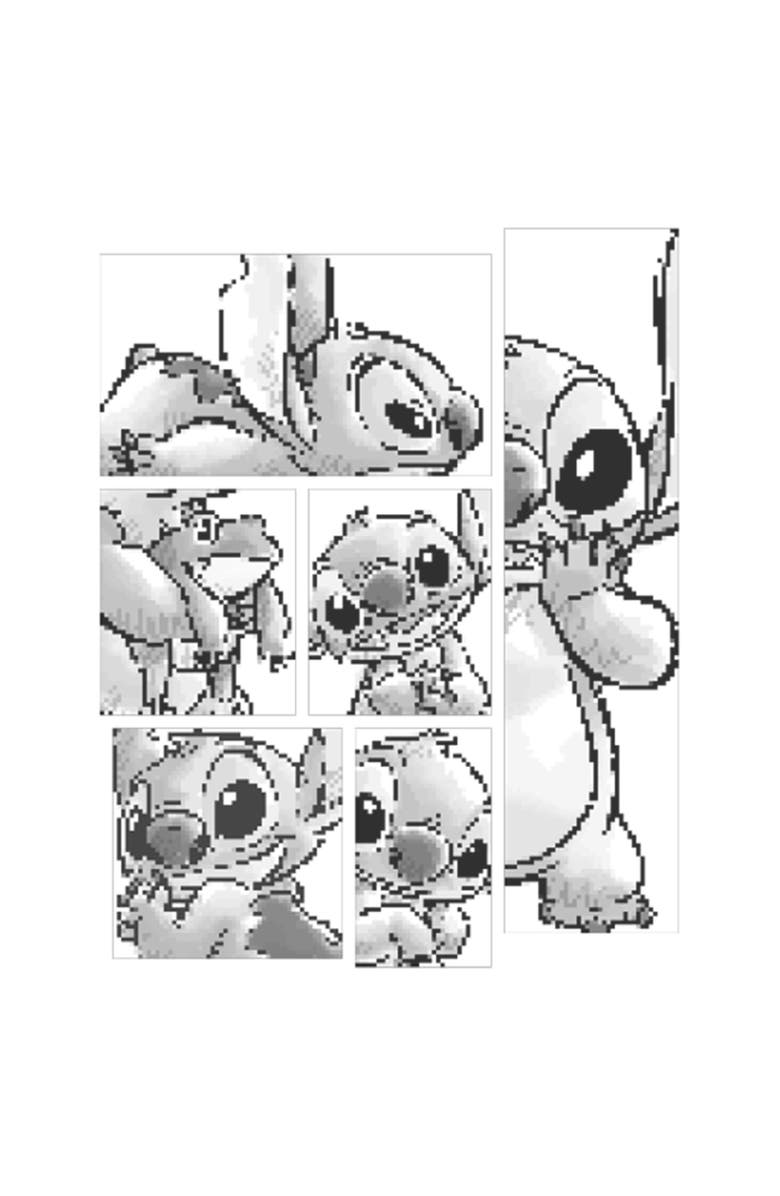 Lilo & Stitch Men's Lilo & Stitch Grayscale Sketches of Stitch Graphic T-Shirt, Alternate, color, White