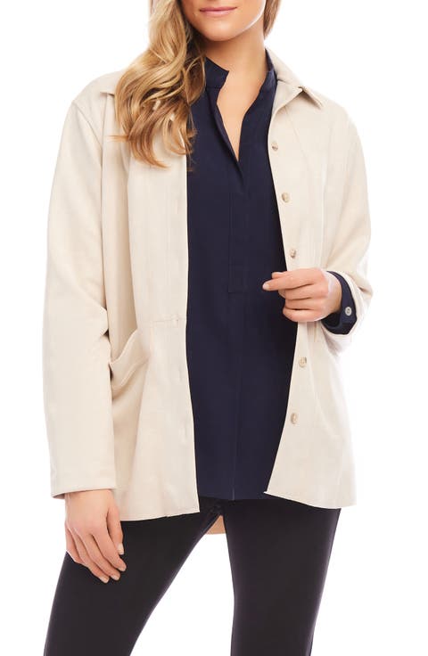 Faux Suede Shirt Jacket