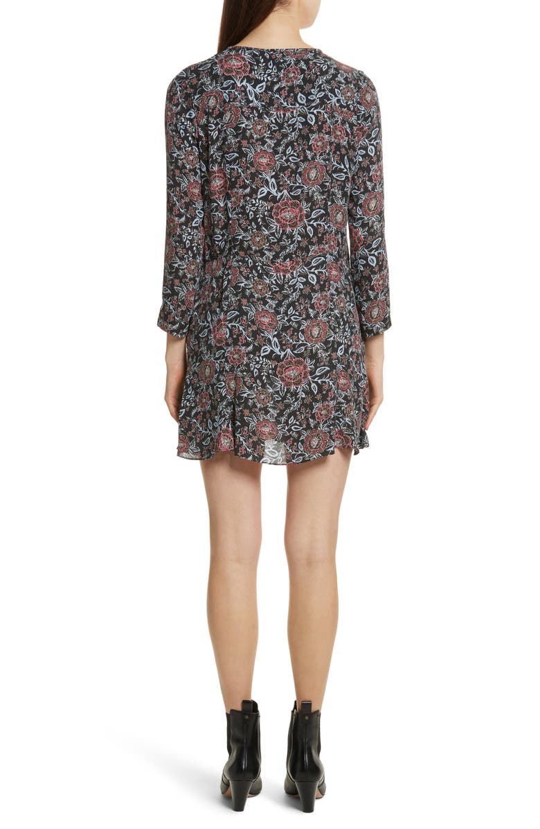 Veronica Beard Dropped Tie Waist Silk Dress, Alternate, color, 