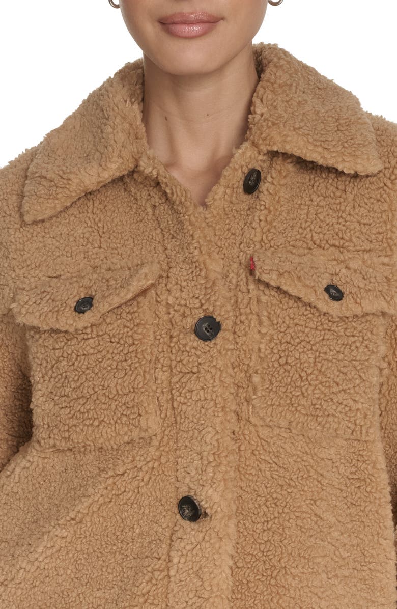 Levi's<sup>®</sup> Faux Shearling Shacket, Alternate, color, Chestnut