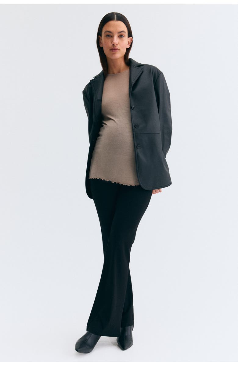 H&M Mama Before & After Flared Trousers, Alternate, color, Black