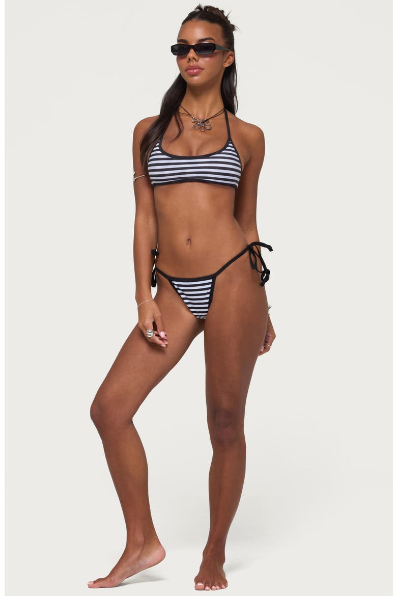 Mckayla Stripe Bikini Top, Alternate, color, BLACK/ WHITE