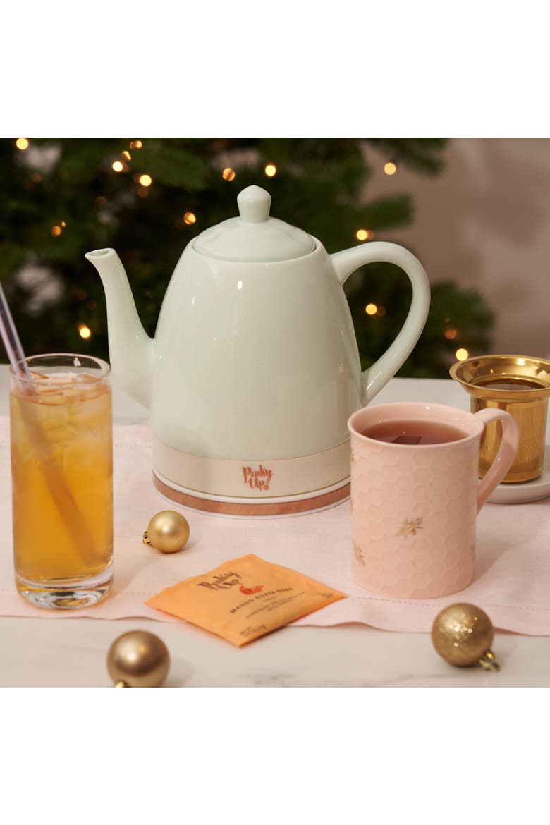 Annette Ceramic Tea Mug & Infuser, Alternate, color, Pink Bees