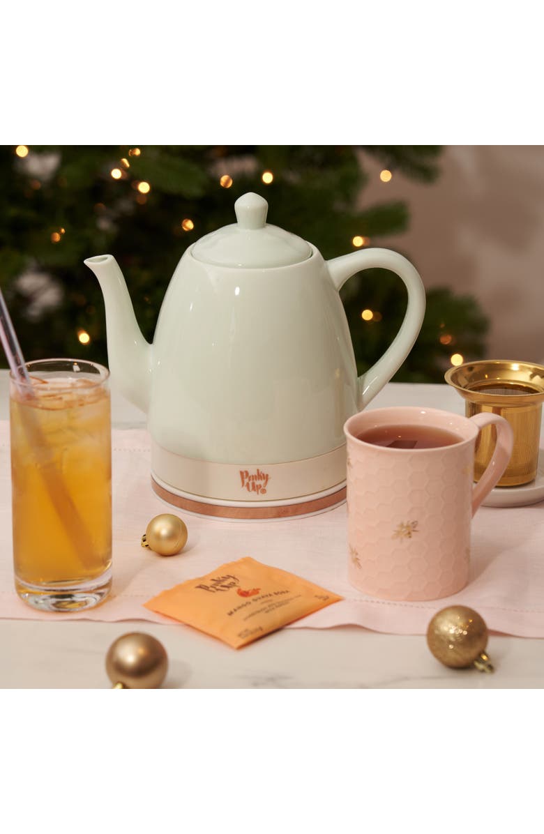 Pinky Up (Accessories) Annette Ceramic Tea Mug & Infuser, Alternate, color, Pink Bees