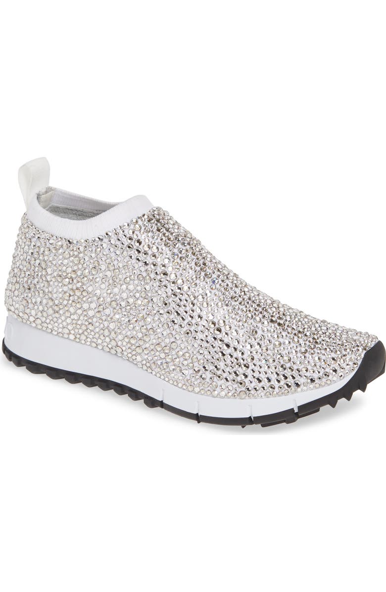 Jimmy Choo Nowary Crystal Embellished Slip-On Sneaker, Main, color,
