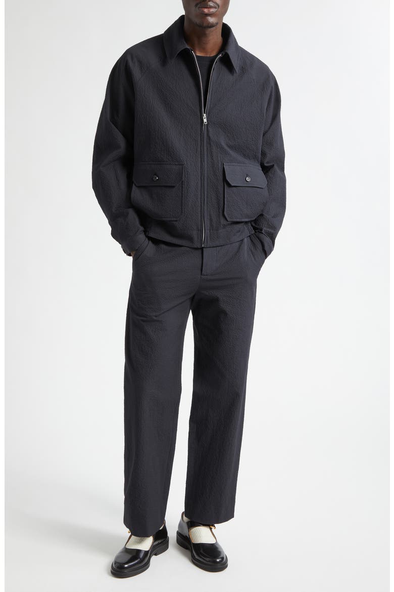 Seersucker Coach's Jacket, Alternate, color, DARK NAVY