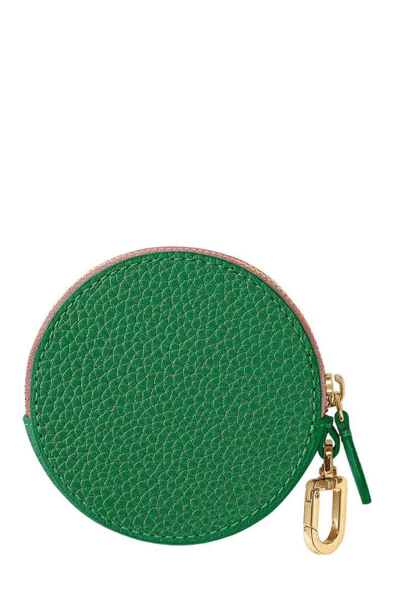 MAISON de SABRÉ Leather Coin Purse, Alternate, color, Emerald Lily