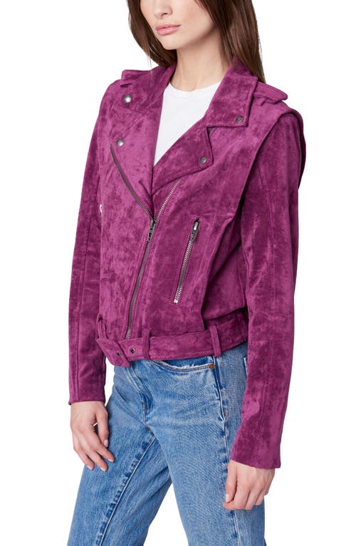 Blanknyc Faux Suede Moto Jacket In Sparkling Grape