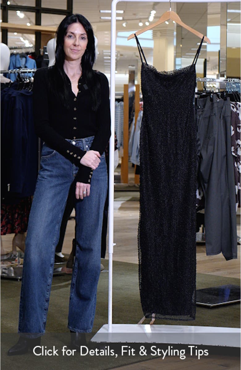 Calla Beaded Mesh Overlay Gown, sales video thumbnail