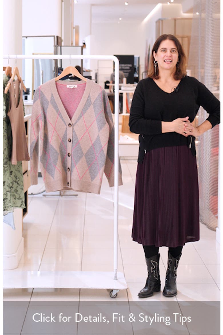 Quinn Argyle Plaid Boyfriend Cardigan video