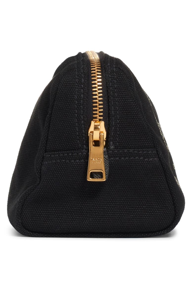 Logo Canvas Cosmetic Pouch, Alternate, color, NERO/ TALCO
