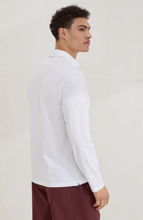 Brunello Cucinelli Long-sleeve Polo Shirt In White