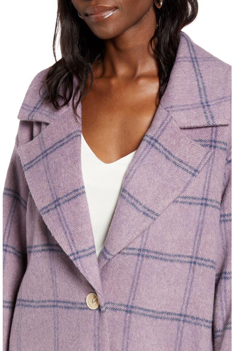 Plaid Flannel Coat, Alternate, color, PURPLE/ BLUE PLAID