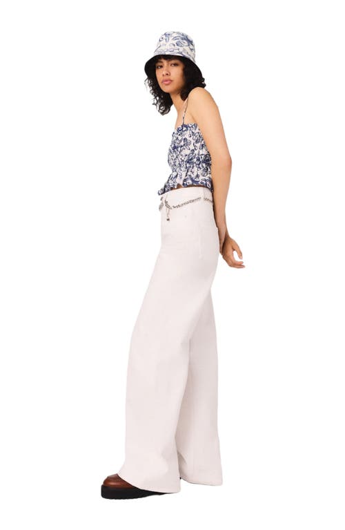 Maje High Waisted Wide Leg Jeans In White