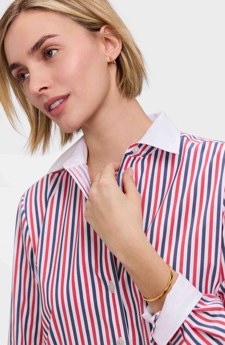 Foxcroft Stripe Boyfriend Button-Up Shirt, Alternate, color, 