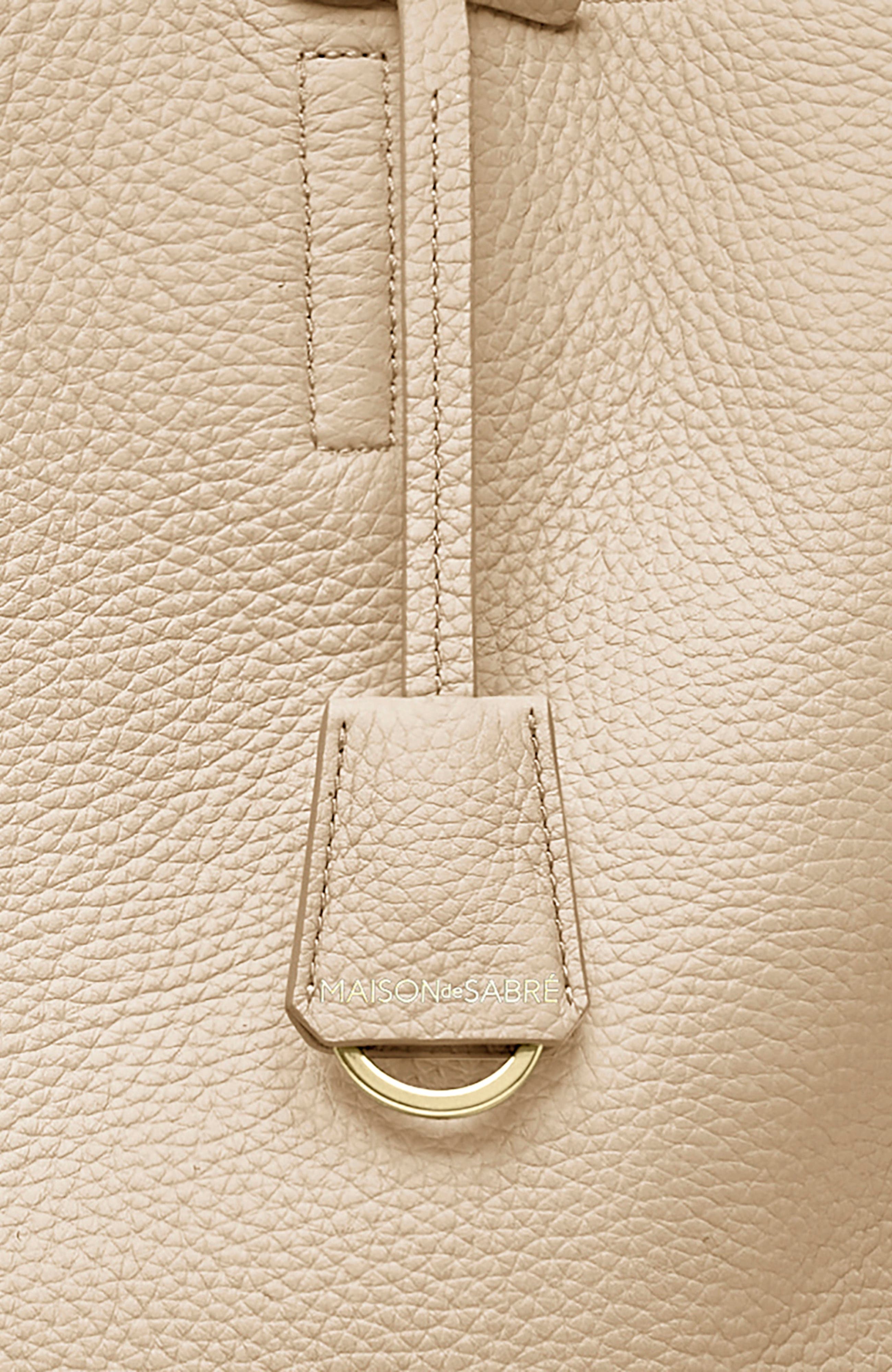 MAISON de SABRÉ Large Leather Zipped Soft Tote, Alternate, color, Saharan Nude