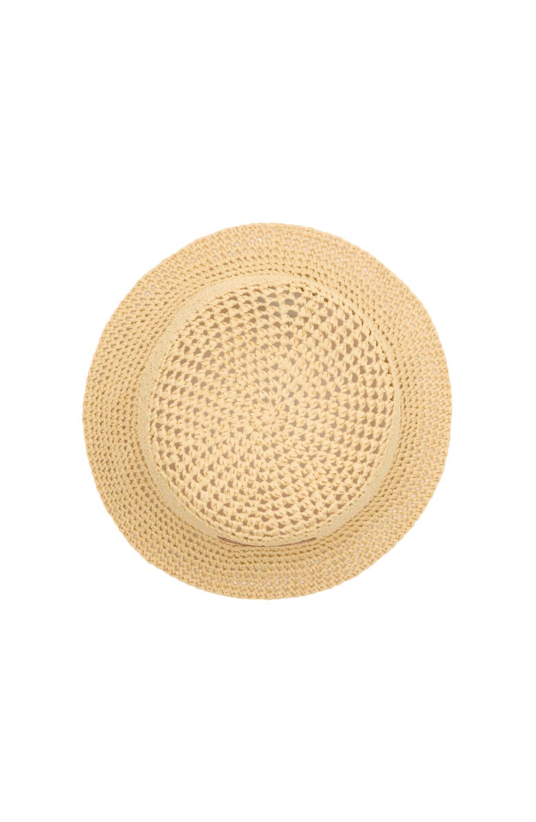 Burberry Knight Stamp Raffia-effect Bucket Hat, Alternate, color, Natural