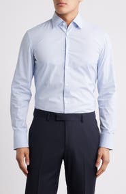 BOSS Hank Kent Slim Fit Performance Stretch Cotton Dress Shirt