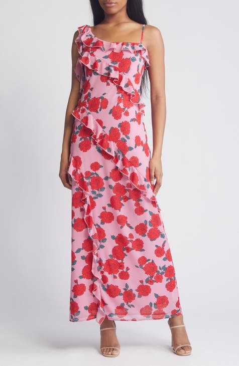 Rosaline Floral Ruffle Maxi Slipdress