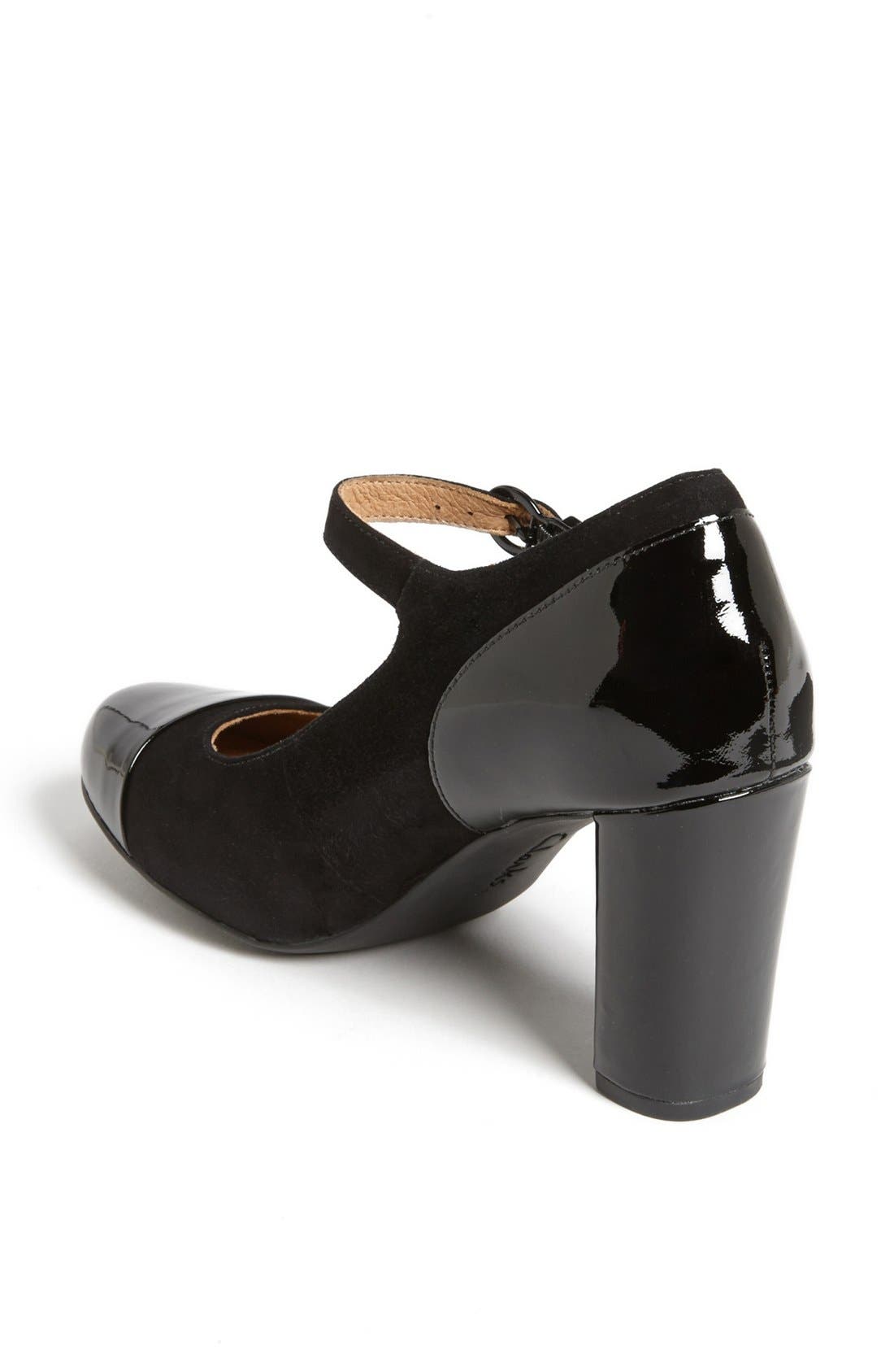 'Loyal Peony' Mary Jane Pump, Alternate, color, BLACK SUEDE/ PATENT