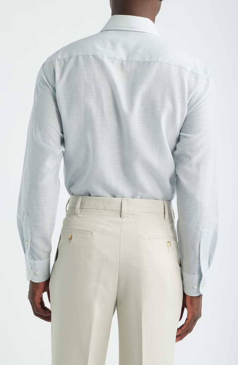 1863 by Eterna Soft Luxury Modern Fit Wool & Linen Non-Iron Dress Shirt, Alternate, color, Sky