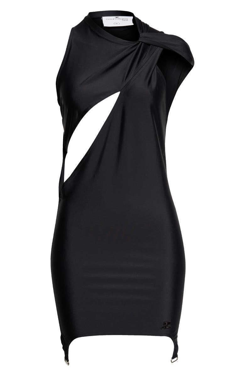 Courrèges Twist & Cutout Tech Jersey Minidress, Alternate, color,