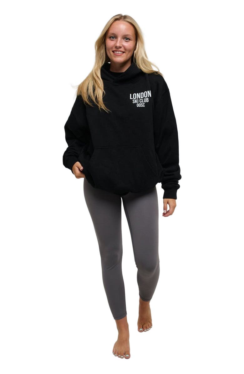 OOSC London Ski Club Oversize Hoodie - Black, Alternate, color, 
