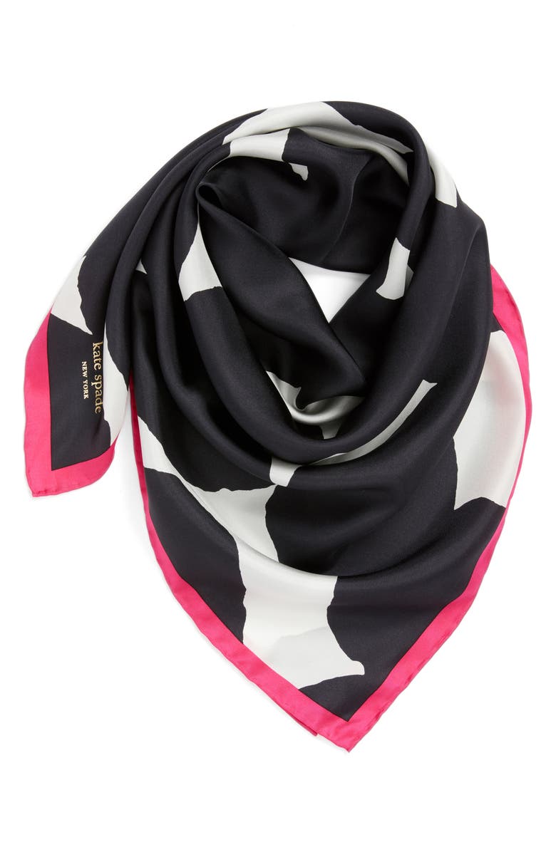 Kate Spade New York large dot square silk scarf, Alternate, color,