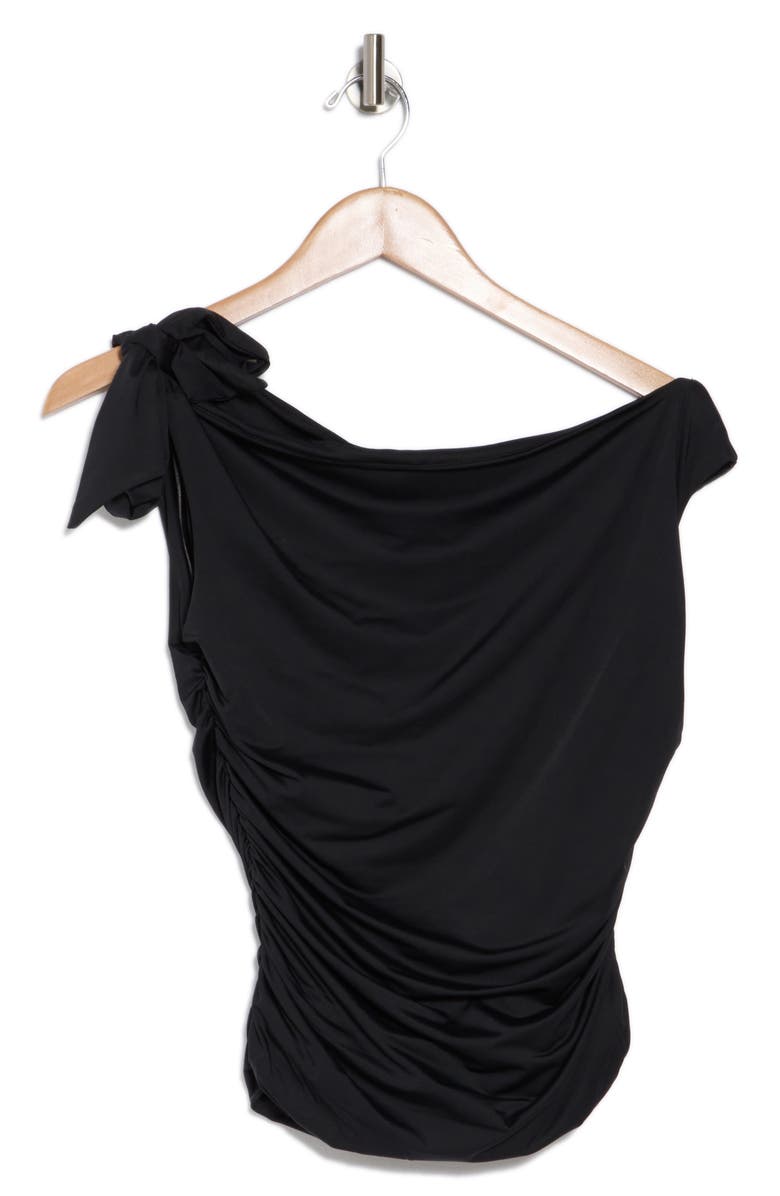 WAYF Bow One-Shoulder Ruched Top, Alternate, color,