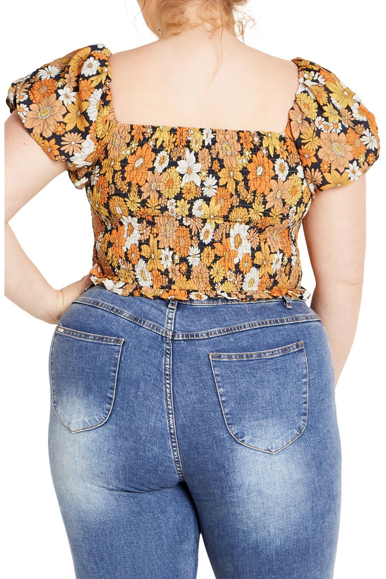 Naomi Smocked Off the Shoulder Top, Alternate, color, SUNSHINE HIPPIE CHIC