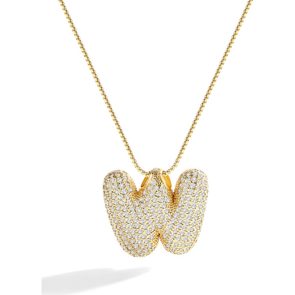 Mint & Lily Pave Bubble Initial Necklace In Gold