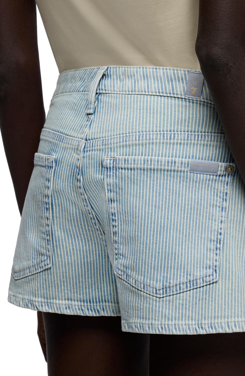 7 For All Mankind Low Rise Denim Shorts, Alternate, color, Stripes