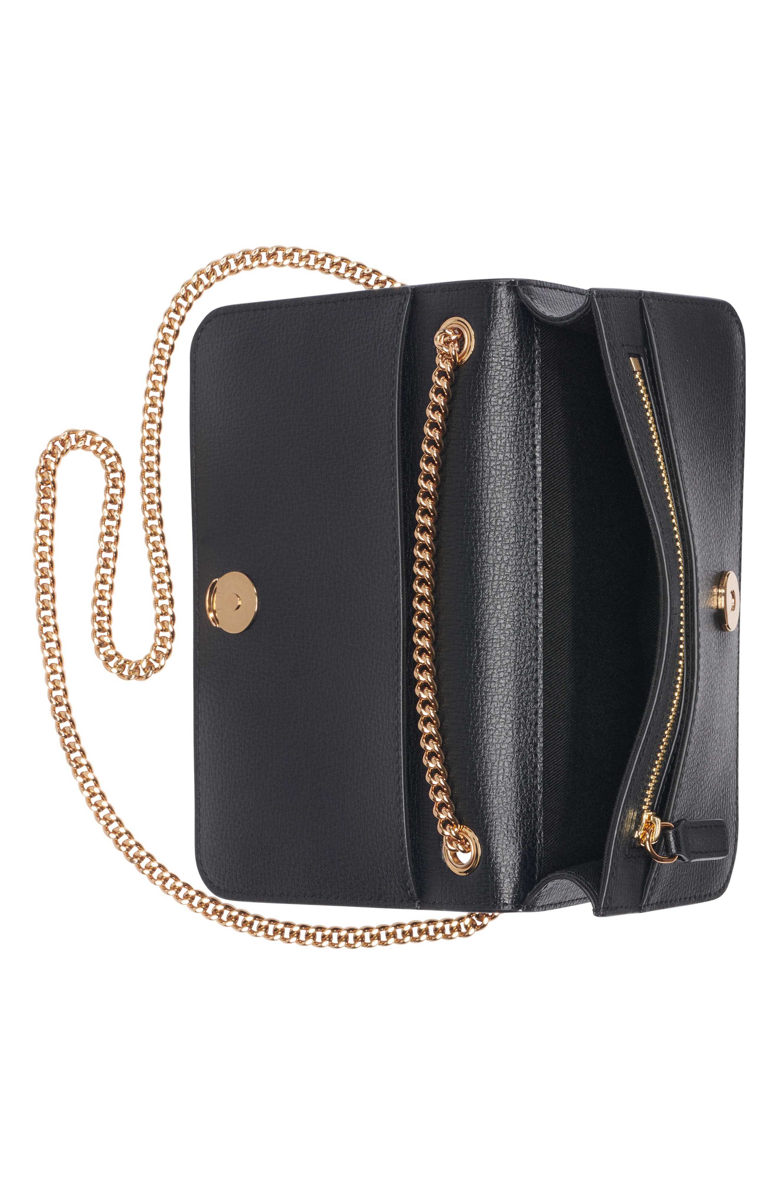 KARL LAGERFELD PARIS Kosette Shoulder Bag, Alternate, color, Black/ Gold