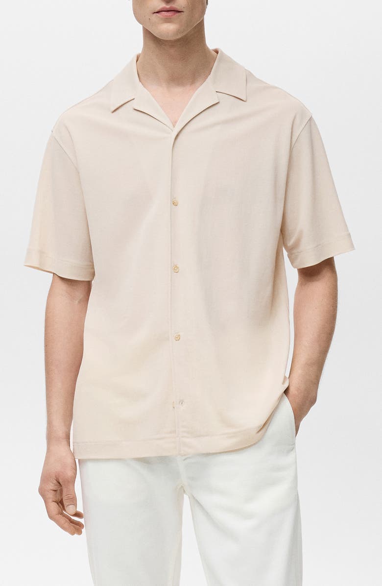 MANGO Notched Collar Button-Up Shirt, Main, color, 