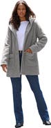 Roaman's Plus Size Hooded Teddy Fleece Coat