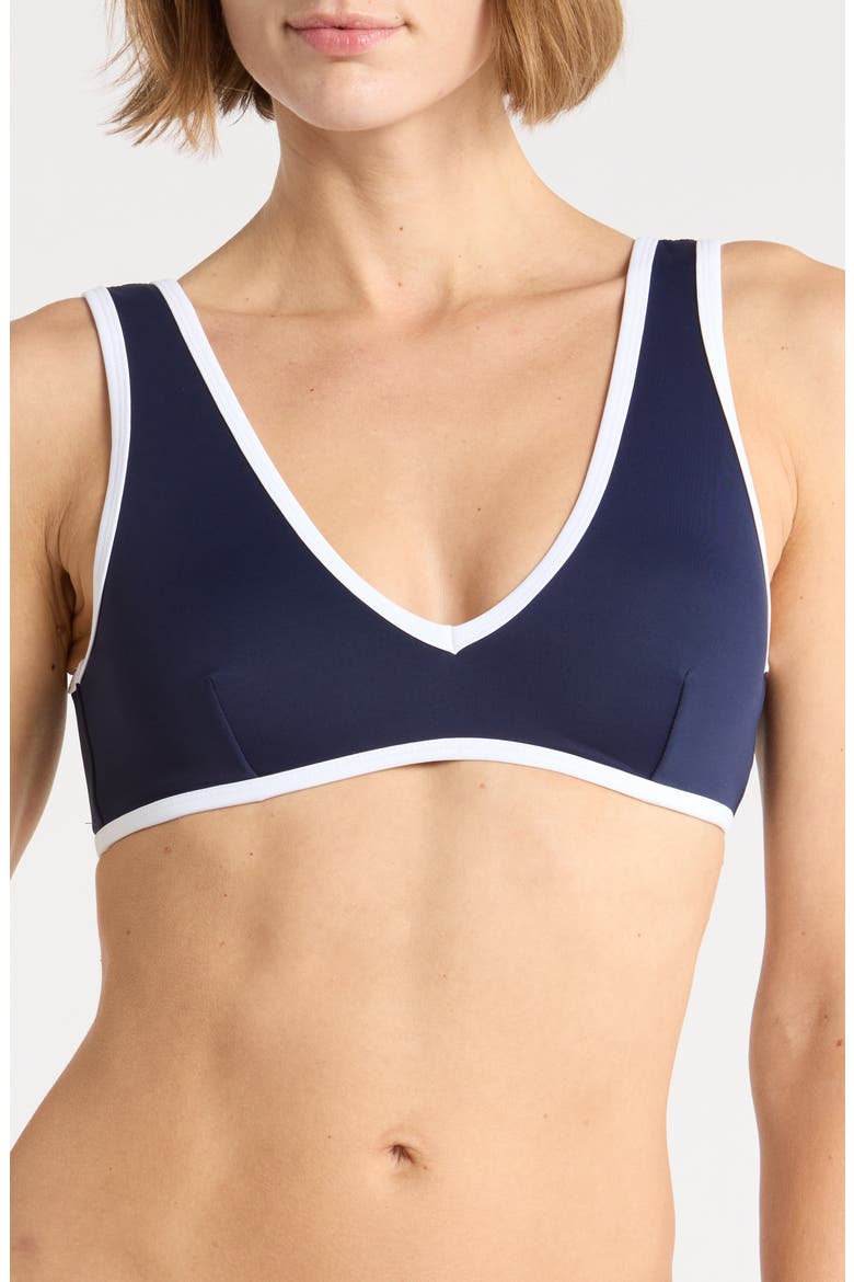 Compression Deep V Bikini Top, Main, color, HORIZON INK