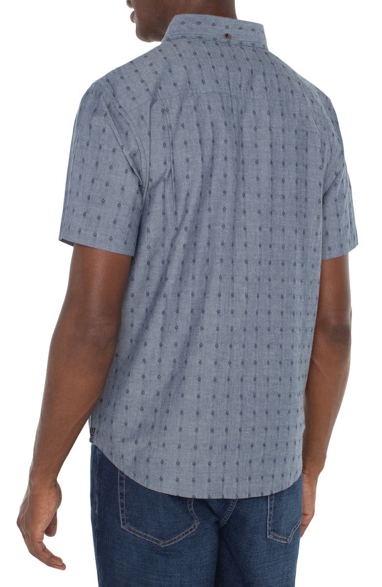 Liverpool Short Sleeve Chambray Button-Down Shirt, Alternate, color, 
