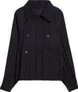 Pleats Please Issey Miyake Pleated Double Breasted Jacket