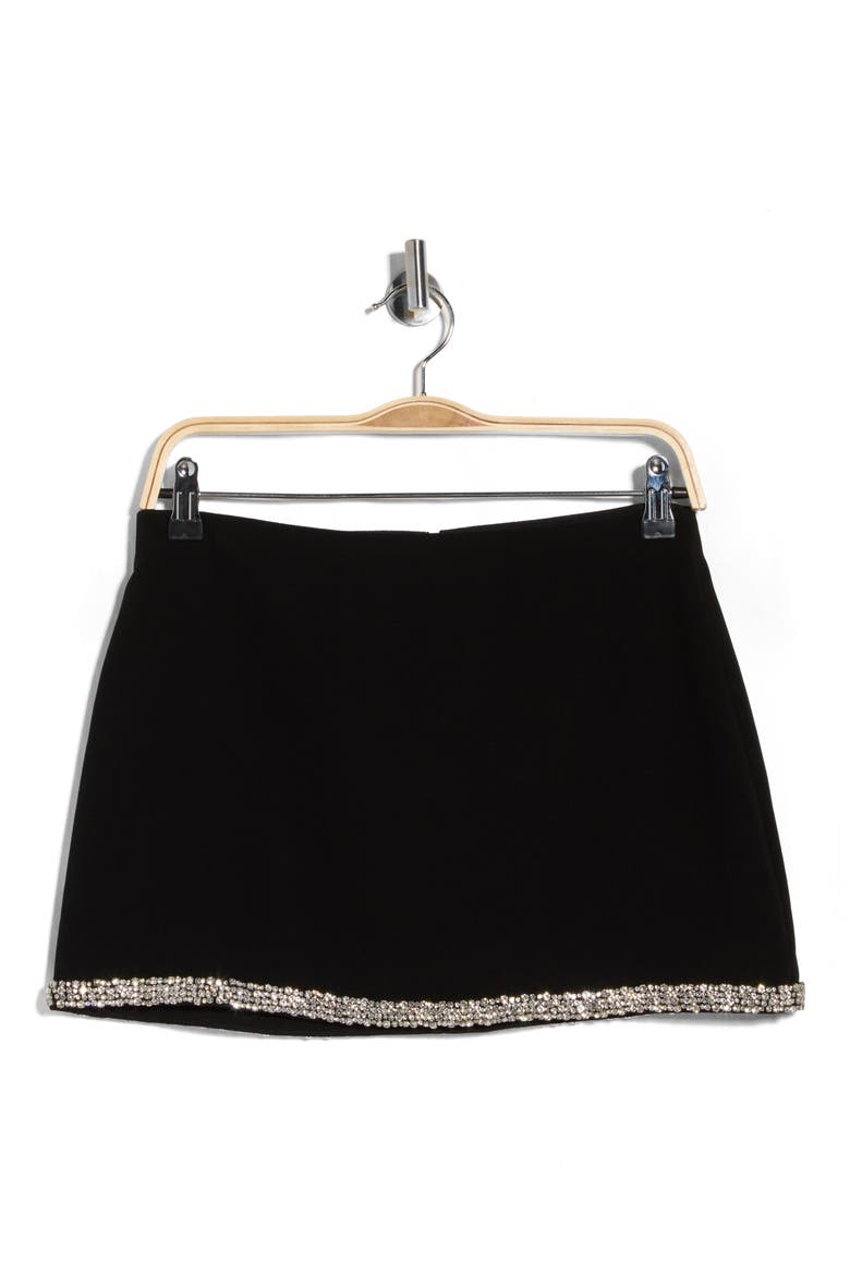 Rubi Embellished Micro Miniskirt, Alternate, color, BLACK