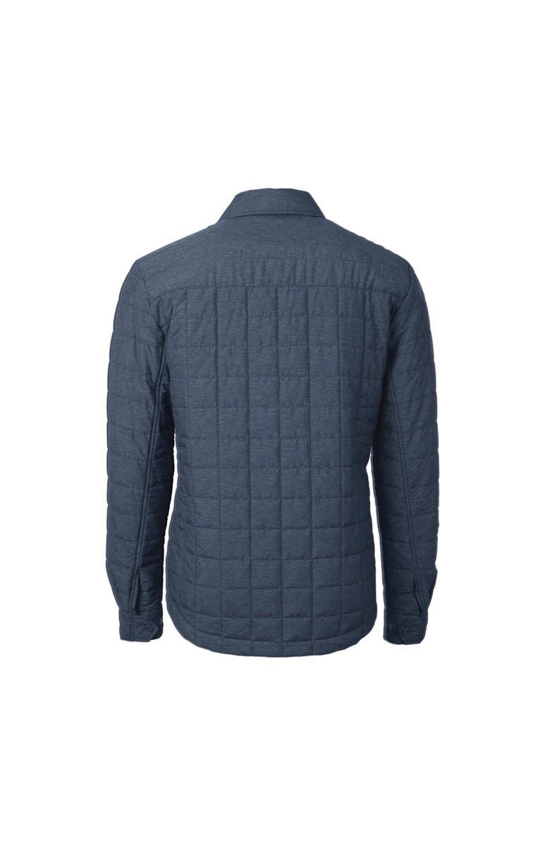 Cutter & Buck Men's Cutter & Buck  Heather Navy Los Angeles Chargers Helmet Rainier PrimaLoft Eco Insulated Quilted Button-Up Shacket, Alternate, color, 