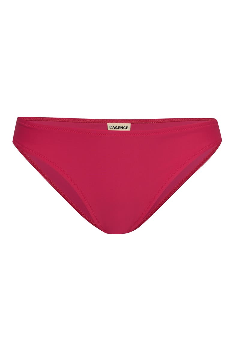 Nicole Solid Classic Bikini Bottoms, Alternate, color, BERRY