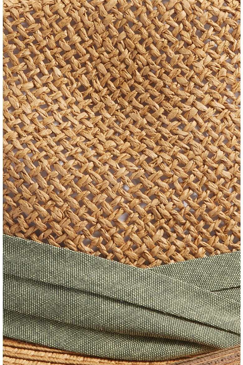Paper Straw Fedora, Alternate, color, OLIVE COMBO