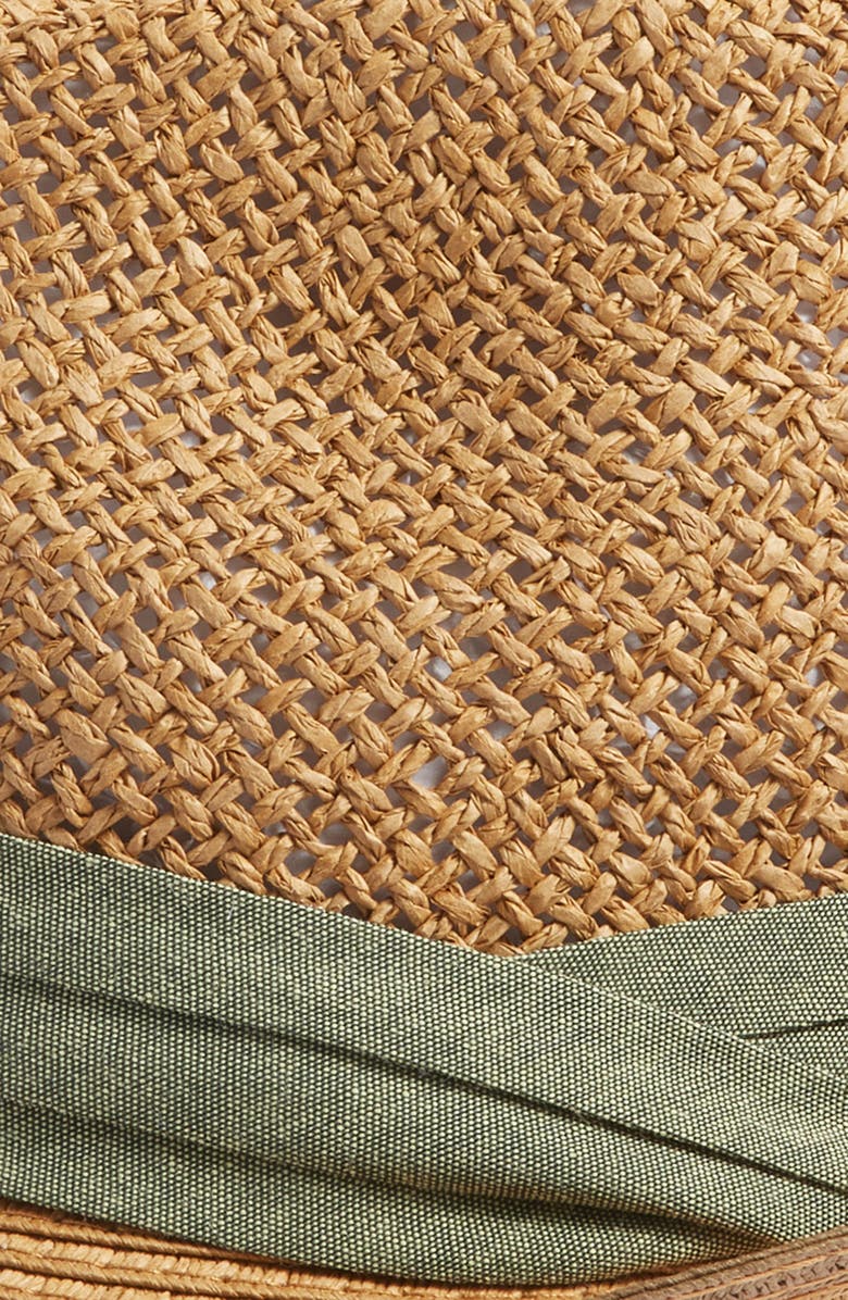 Nordstrom Paper Straw Fedora, Alternate, color, Olive Combo