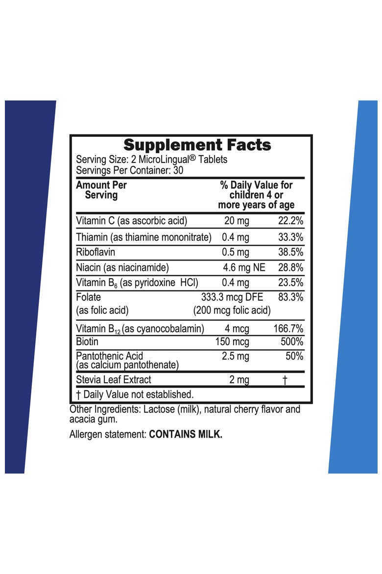 Children's B Complex with Vitamin C Instant Dissolve Tablets, Alternate, color, White