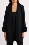 Anne Klein Faux Fur Trim Cardigan