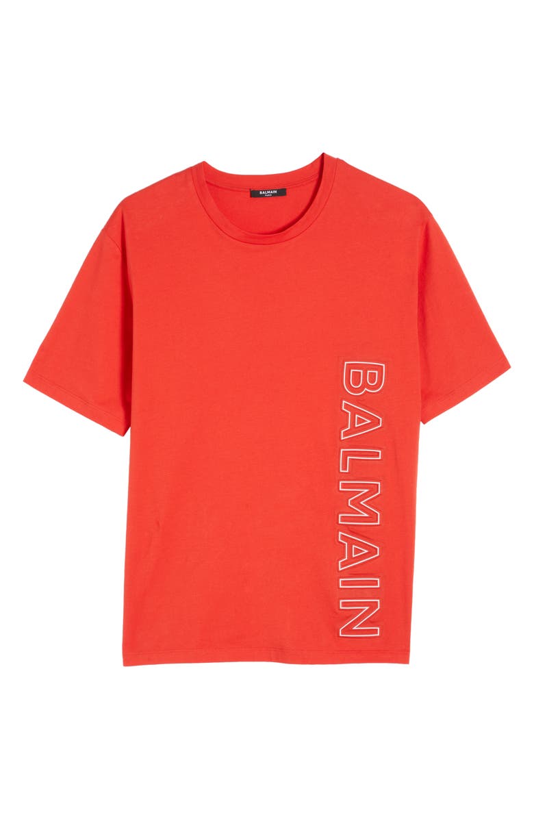 Balmain Reflective Logo Embossed T-Shirt, Alternate, color,